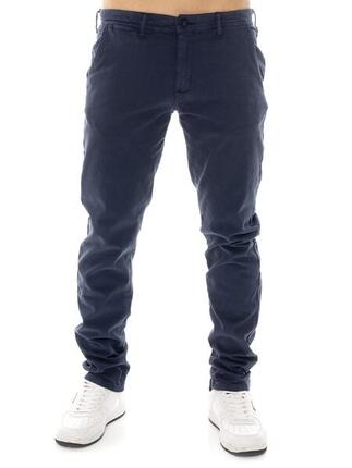 Pantalon chino homme Leone Easy en sergé avec passants de ceinture