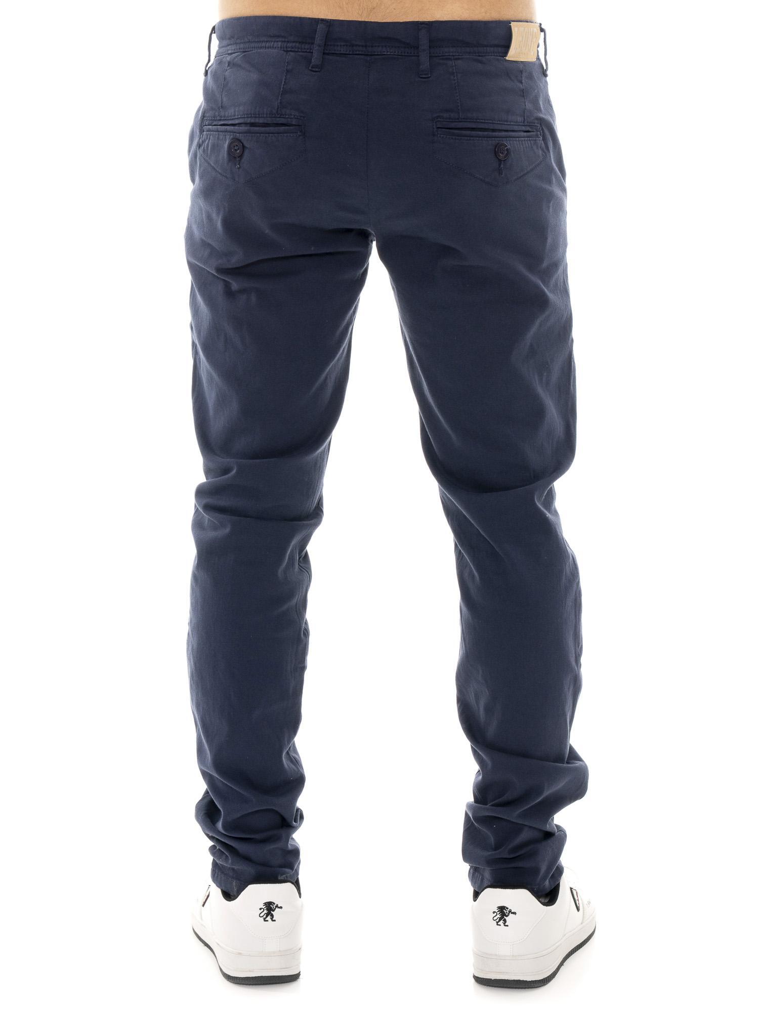 Pantalon chino homme Leone Easy en sergé avec passants de ceinture 4/5