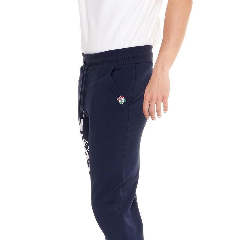 Pantaloni bărbătești Leone Basic cu logo mare din bumbac neperiat