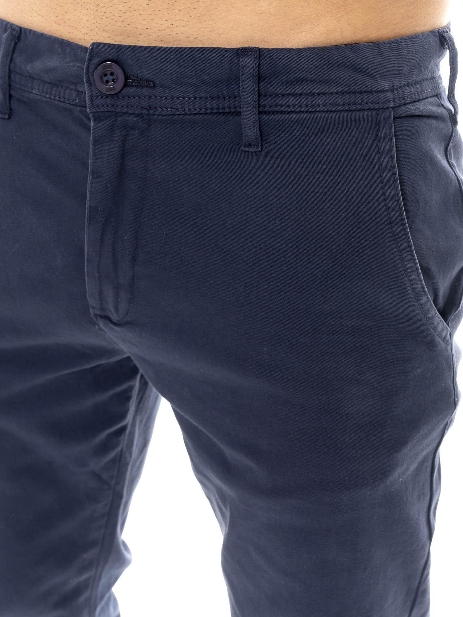 Pantalon chino homme Leone Easy en sergé avec passants de ceinture 3/5