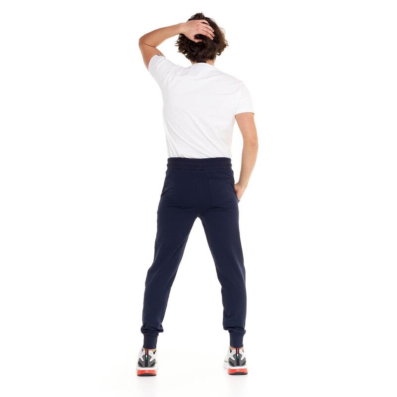 Pantaloni bărbătești Leone Basic cu logo mare din bumbac neperiat