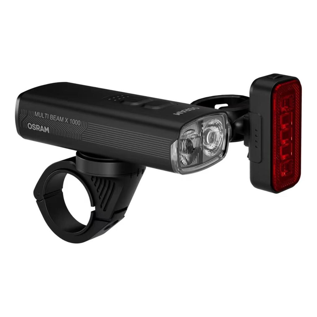 Rechargeable USB-C front and rear lights Osram Multi Beam X1000
