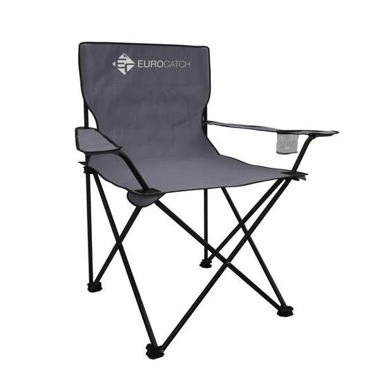 Chaise camping pliante grise avec sac de transport