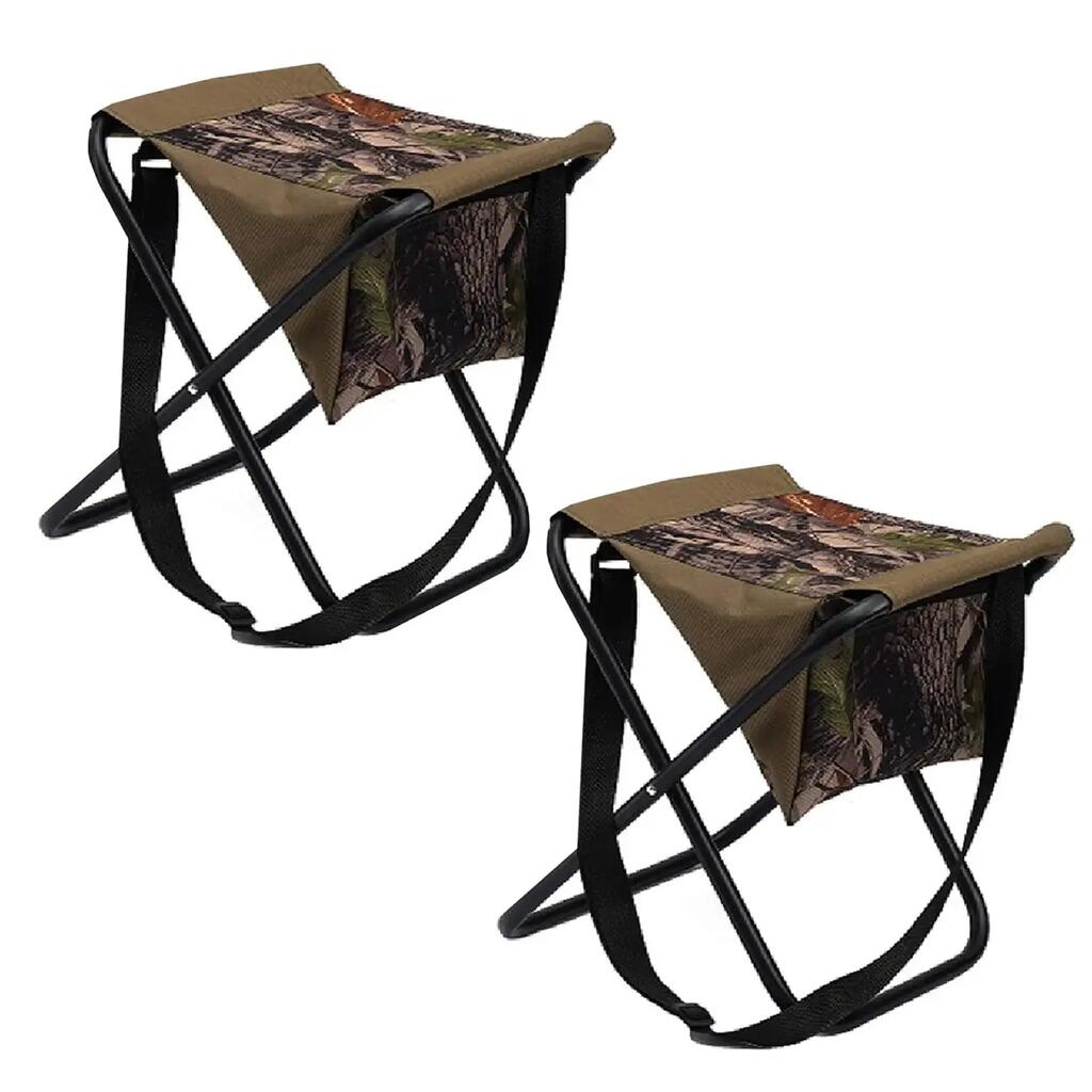 Set of 2 Foldable Fishing Stools Lightweight & Compact