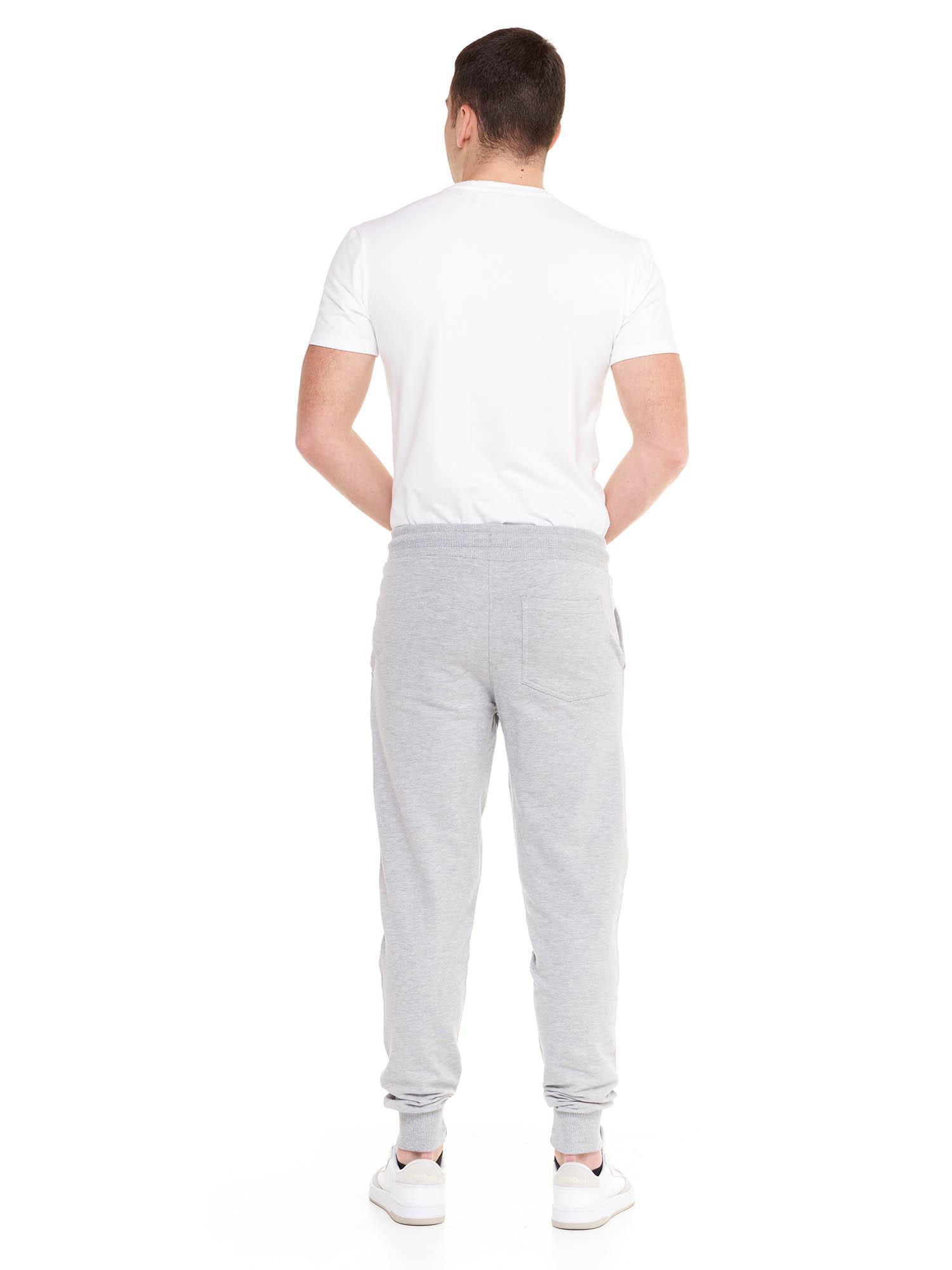 Pantalones básicos de hombre Leone con logo grande en algodón sin cepillar. 4/8
