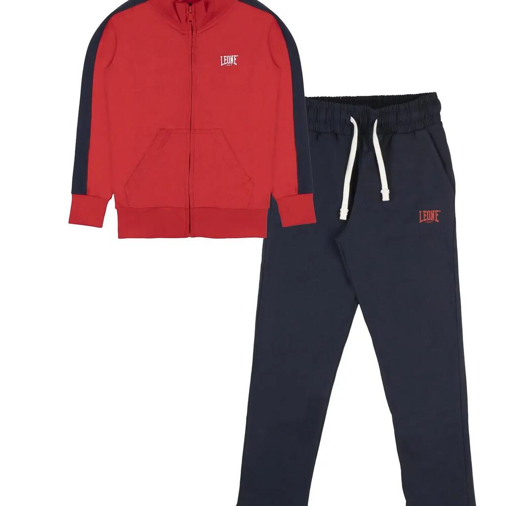 Leone New Basic baby's tracksuit in non-brushed cotton with collar and zip