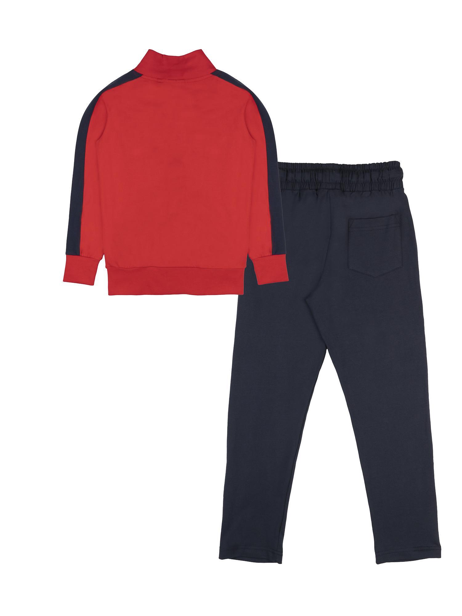 Tuta da bambino in cotone non garzato con colletto e zip Leone New Basic 2/2