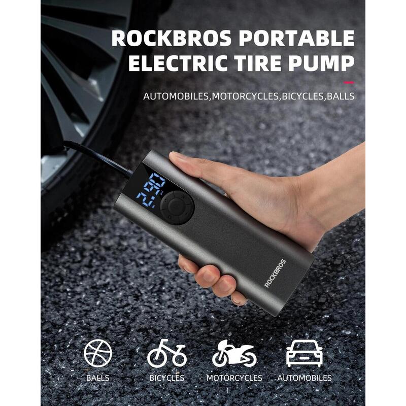 Pompă electrică mini ROCKBROS 150 PSI compatibilă Presta și Schrader