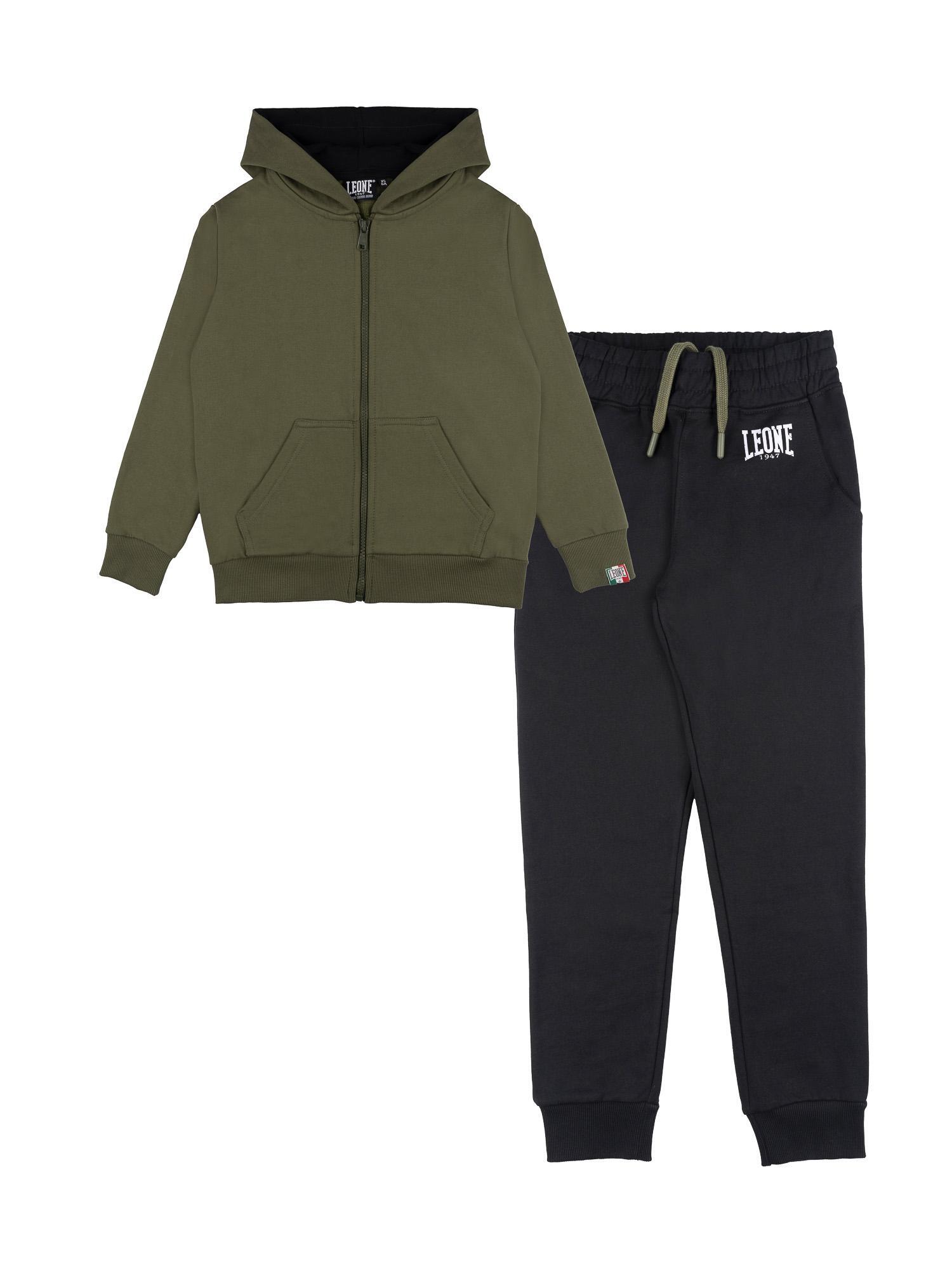 Chándal infantil de invierno Leone 1947 estilo urbano con capucha y cremallera. 3/6