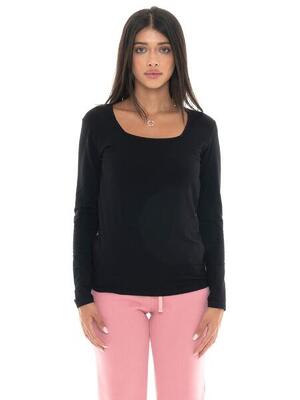 T-shirt donna a manica lunga con placchetta Leone 1947 Never Without