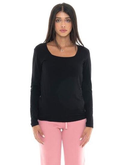 T-shirt donna a manica lunga con placchetta Leone 1947 Never Without