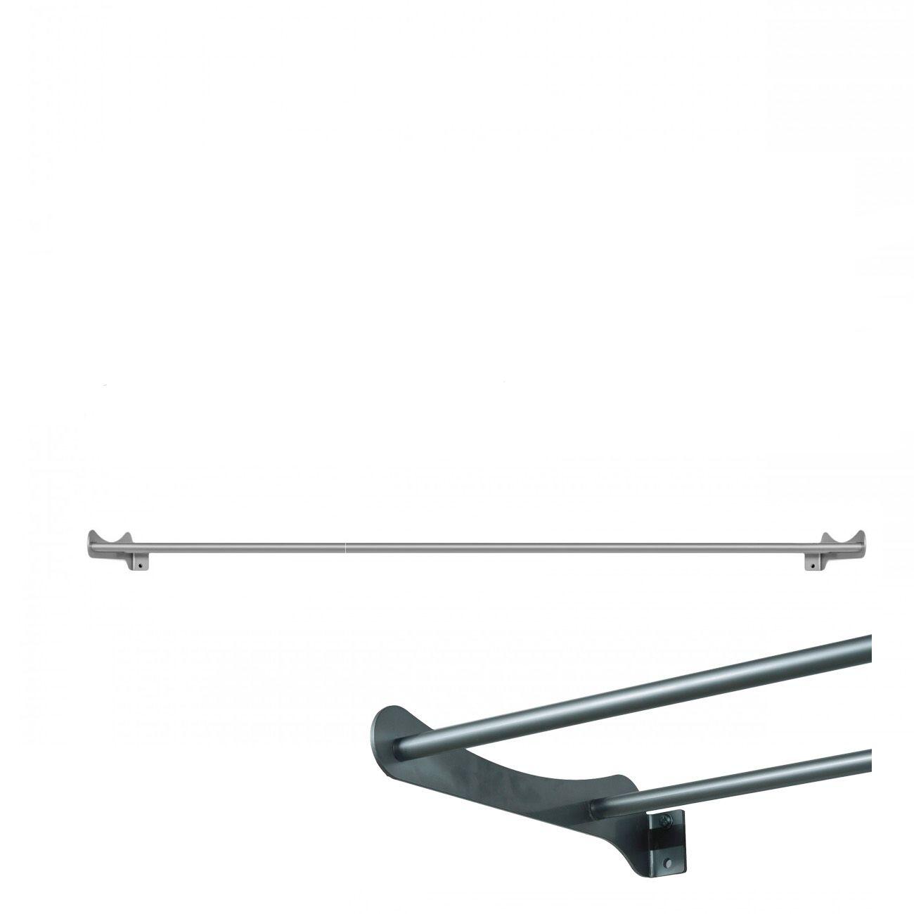 Soporte Fitball de Pared 220 cm Largo Gris 3/3