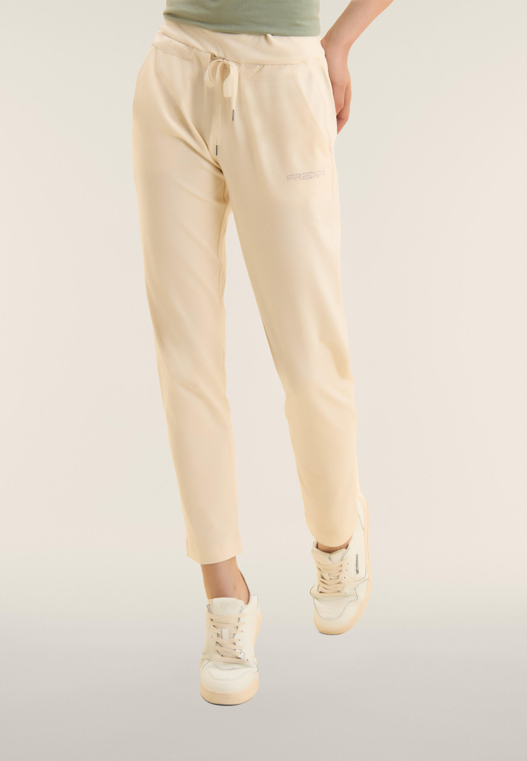 Pantalon de sport avec cordon de serrage en jersey élastique 2/4