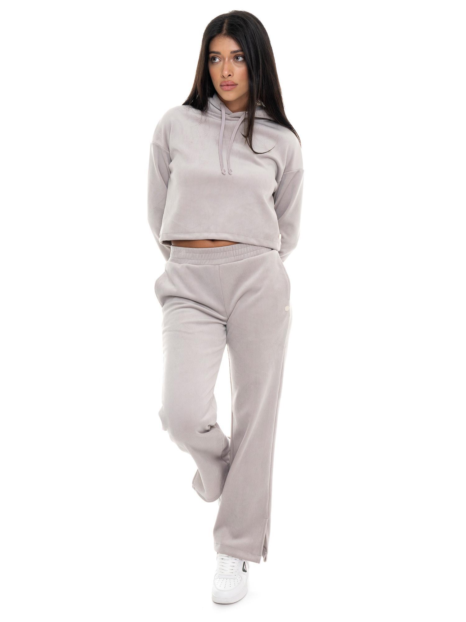 Leone 1947 Glam Winter Damen Palazzohose aus gestreiftem Samt 5/7