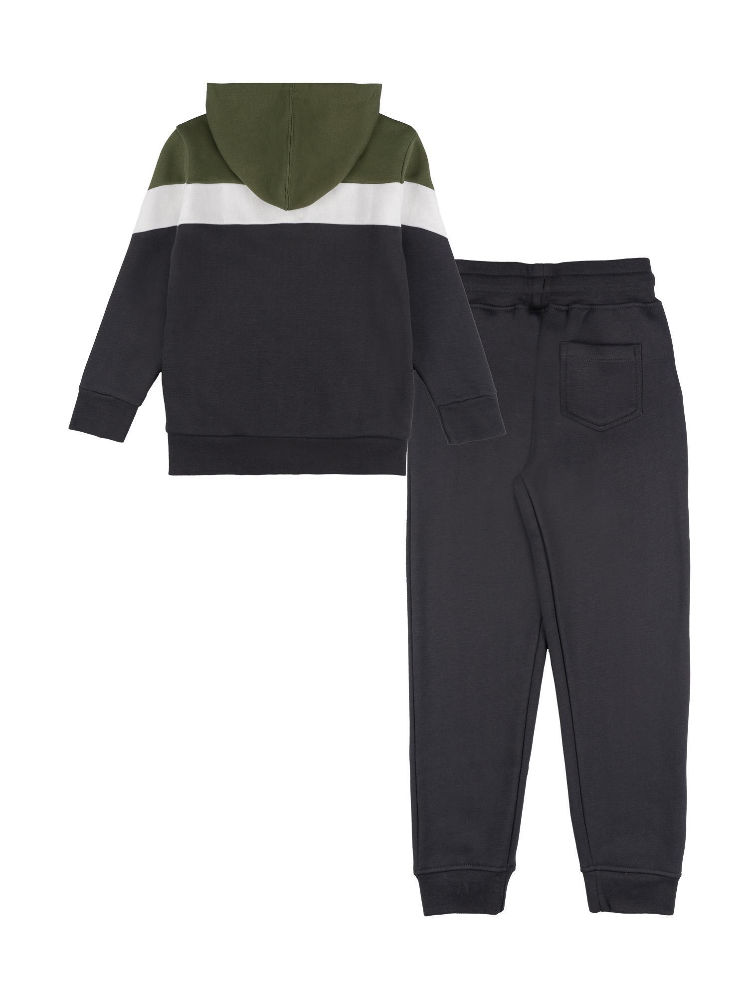 Leone 1947 Color Block Kinder Winter Trainingsanzug mit Kapuze, Reißverschluss