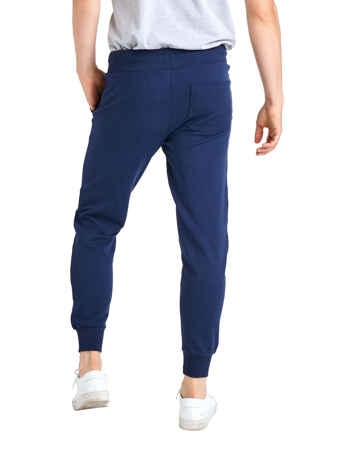 Pantalones básicos de hombre Leone con logo grande en algodón sin cepillar. 4/7