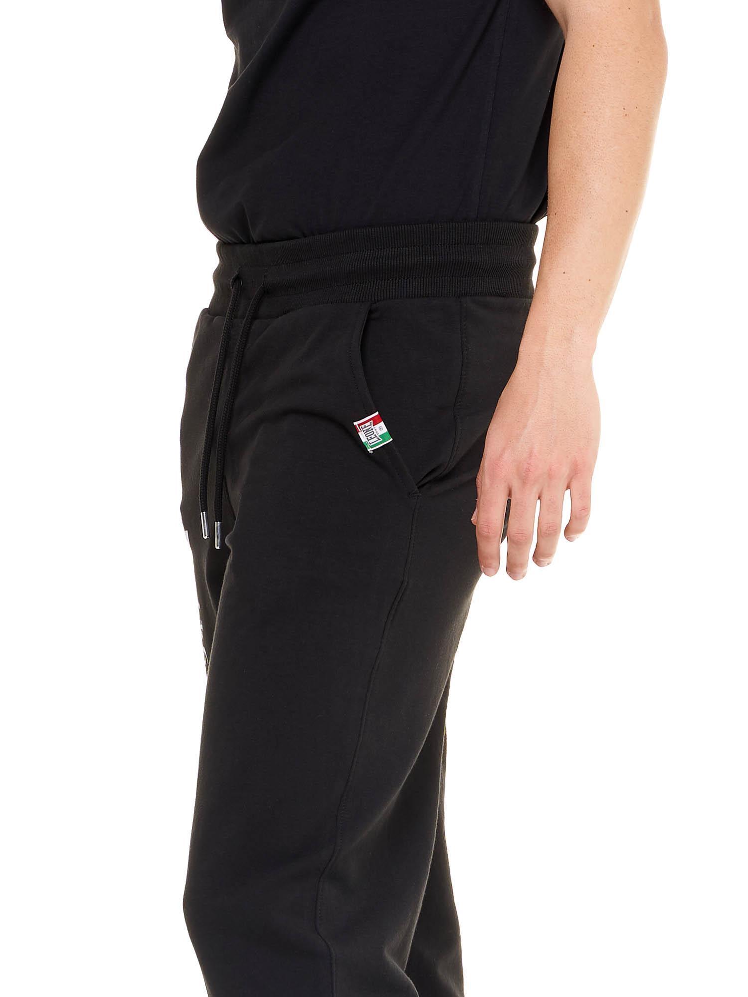 Pantaloni da uomo con logo grande in cotone non garzato Leone Basic 5/8