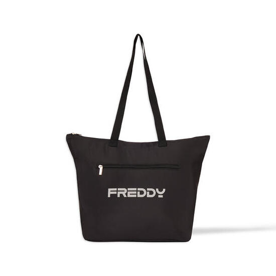 Borsa shopper in nylon con zip e logo FREDDY gommato