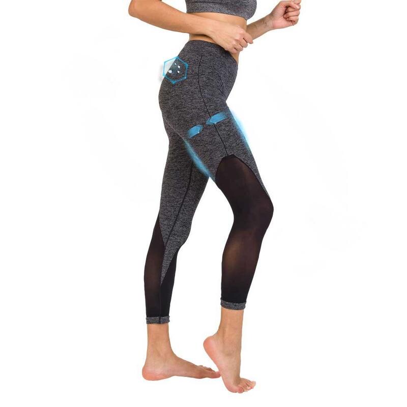 Leg Legingings de aptidão de Cellutex 7/8 preto e cinzento