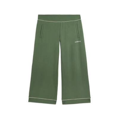 Pantaloni Sportivi Wide Leg Cropped con tasche interne