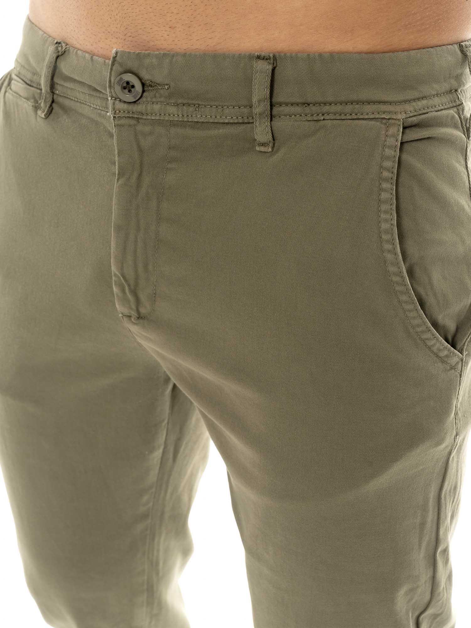 Pantalon chino homme Leone Easy en sergé avec passants de ceinture 3/5