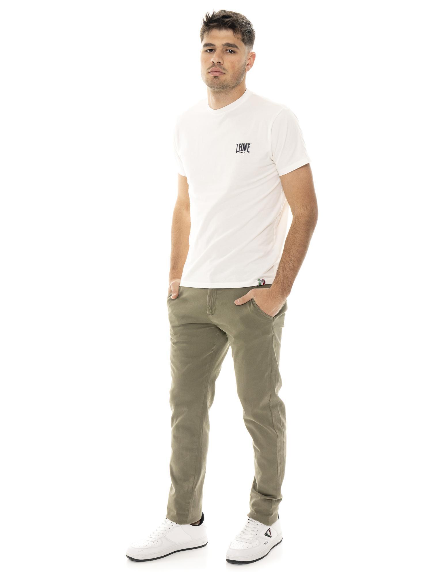 Pantalon chino homme Leone Easy en sergé avec passants de ceinture 2/5