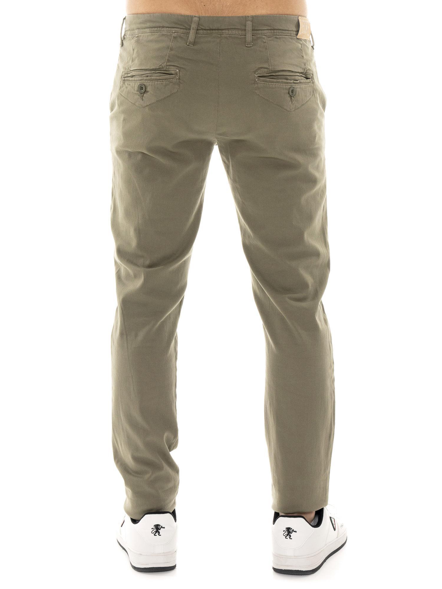 Pantalon chino homme Leone Easy en sergé avec passants de ceinture 4/5