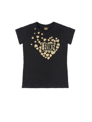 Leone 1947 gouden glitter print t-shirt met korte mouwen voor meisjes