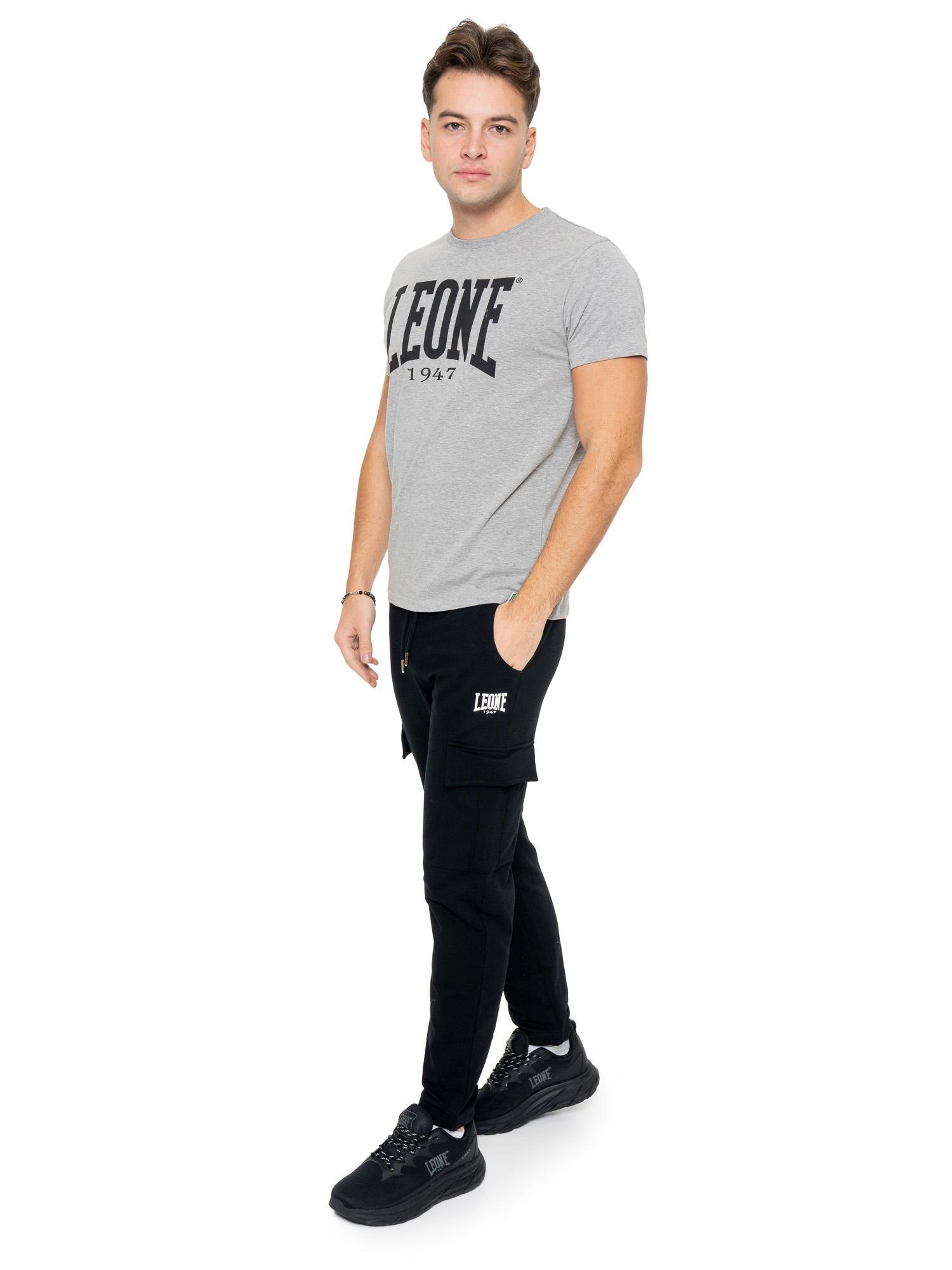Leone 1947 Basic Kurzarm-T-Shirt aus Stretch-Baumwolle mit großem Logo 2/5