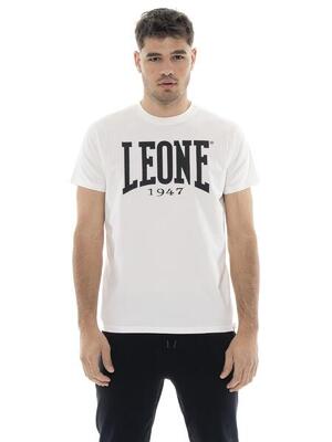 Leone 1947 basic t-shirt met korte mouwen en stretchkatoen en groot logo