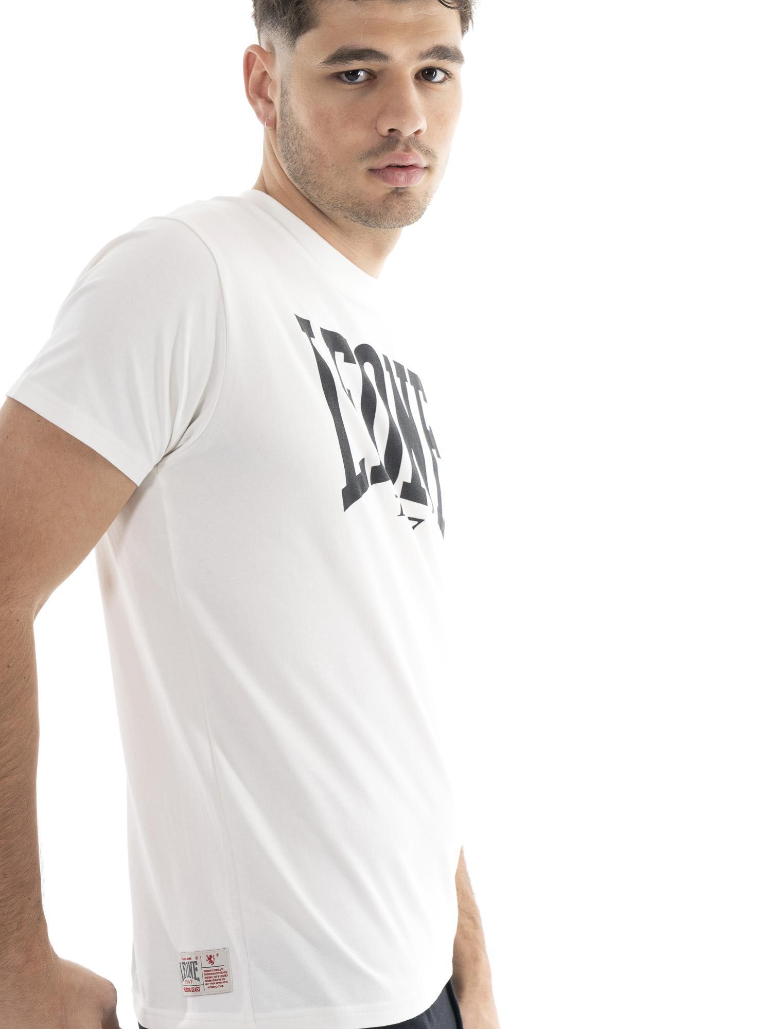 Camiseta básica de algodón elástico de manga corta con logo Leone 1947 5/5