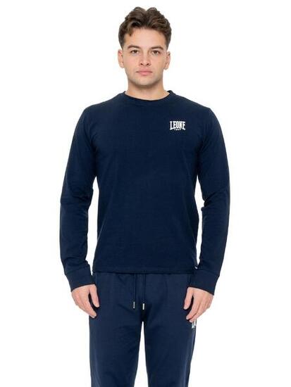 T-shirt en coton stretch à manches longues avec grand logo « Basic » pour hommes