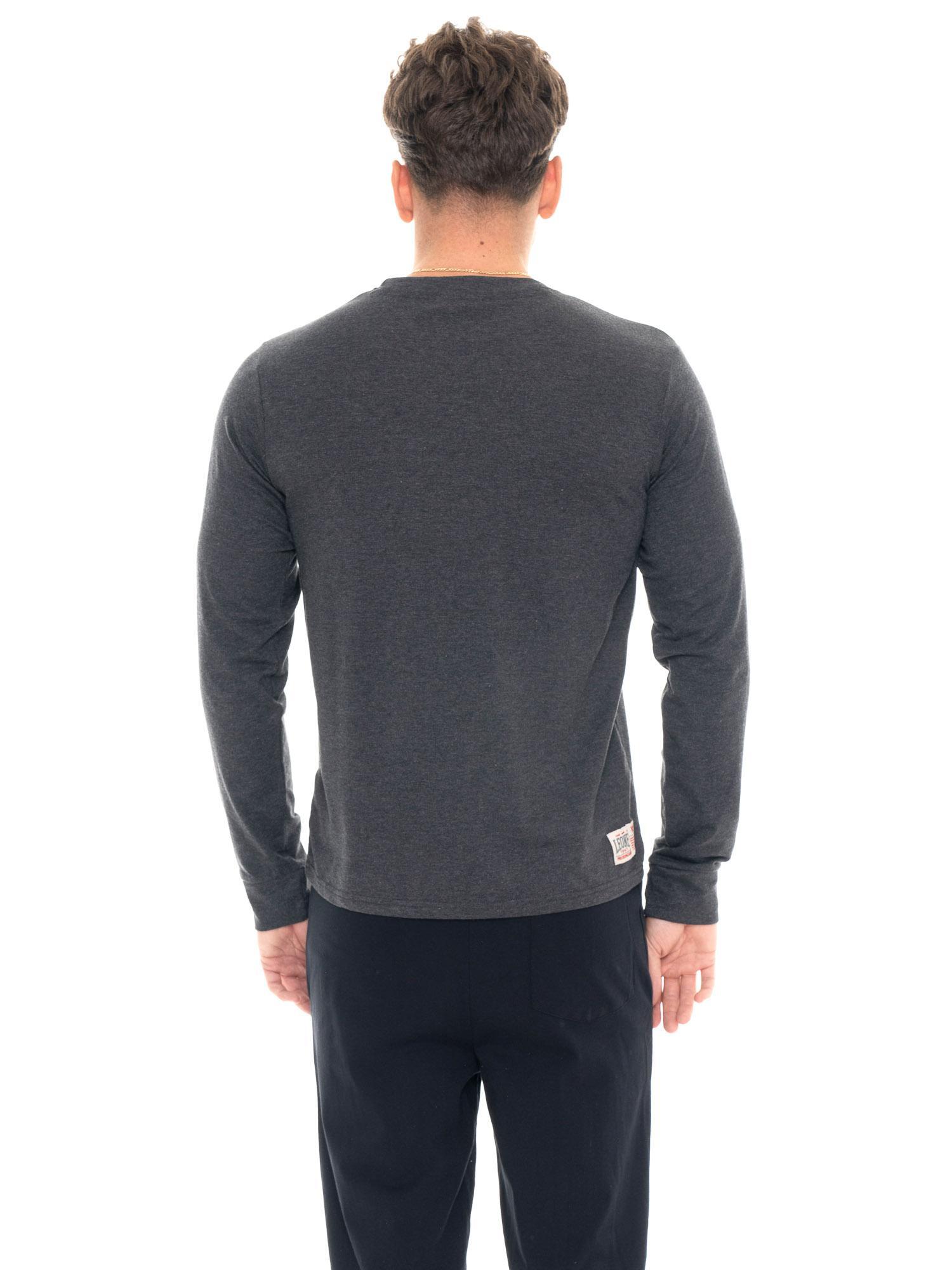 T-shirt en coton stretch à manches longues avec grand logo « Basic » pour hommes 4/7