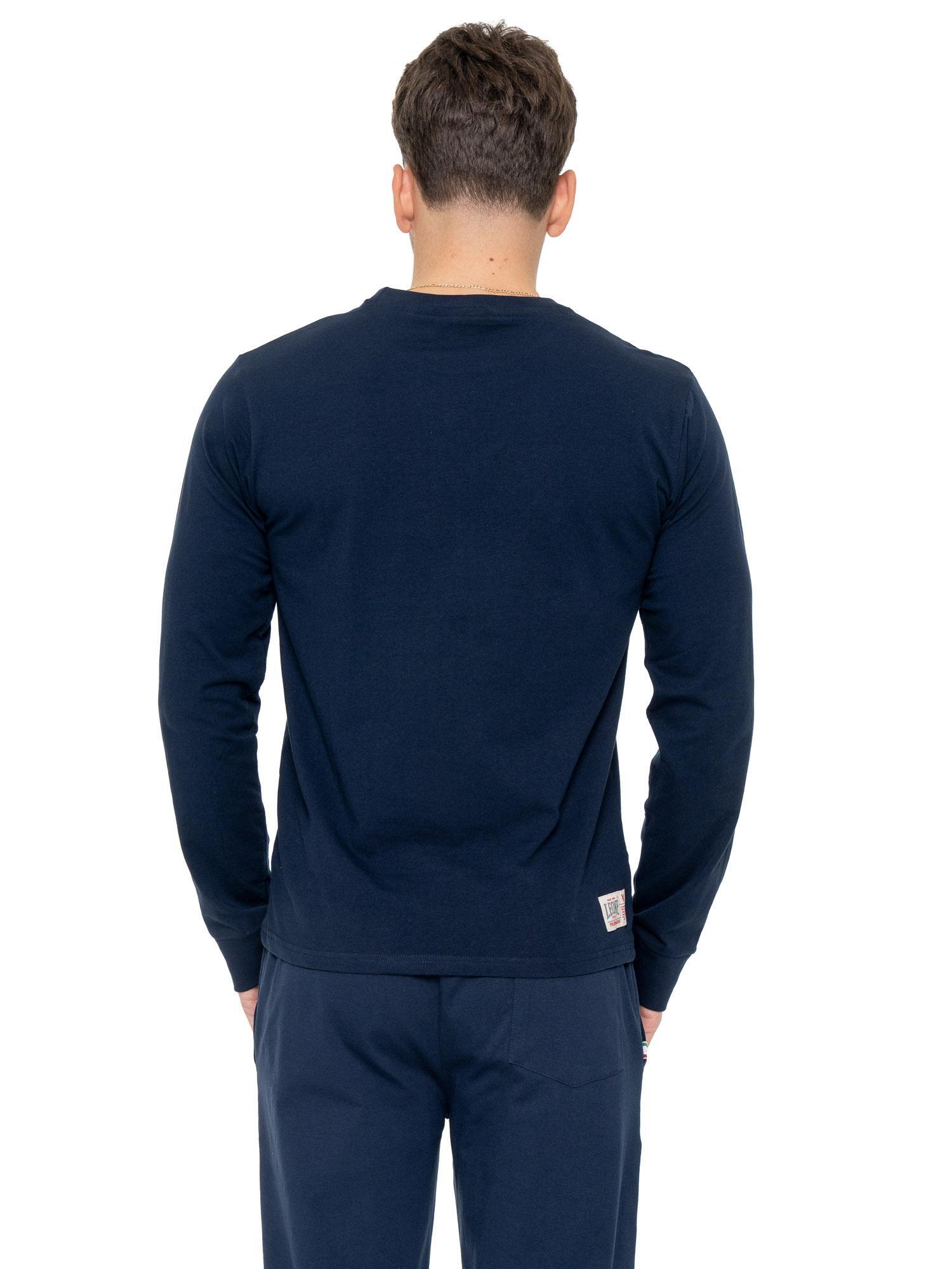 Camiseta de algodón elástico de manga larga con logo grande "Basic" para hombre 4/7