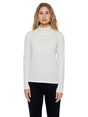 T-shirt donna dolcevita a manica lunga con placchetta Leone 1947 Never Without