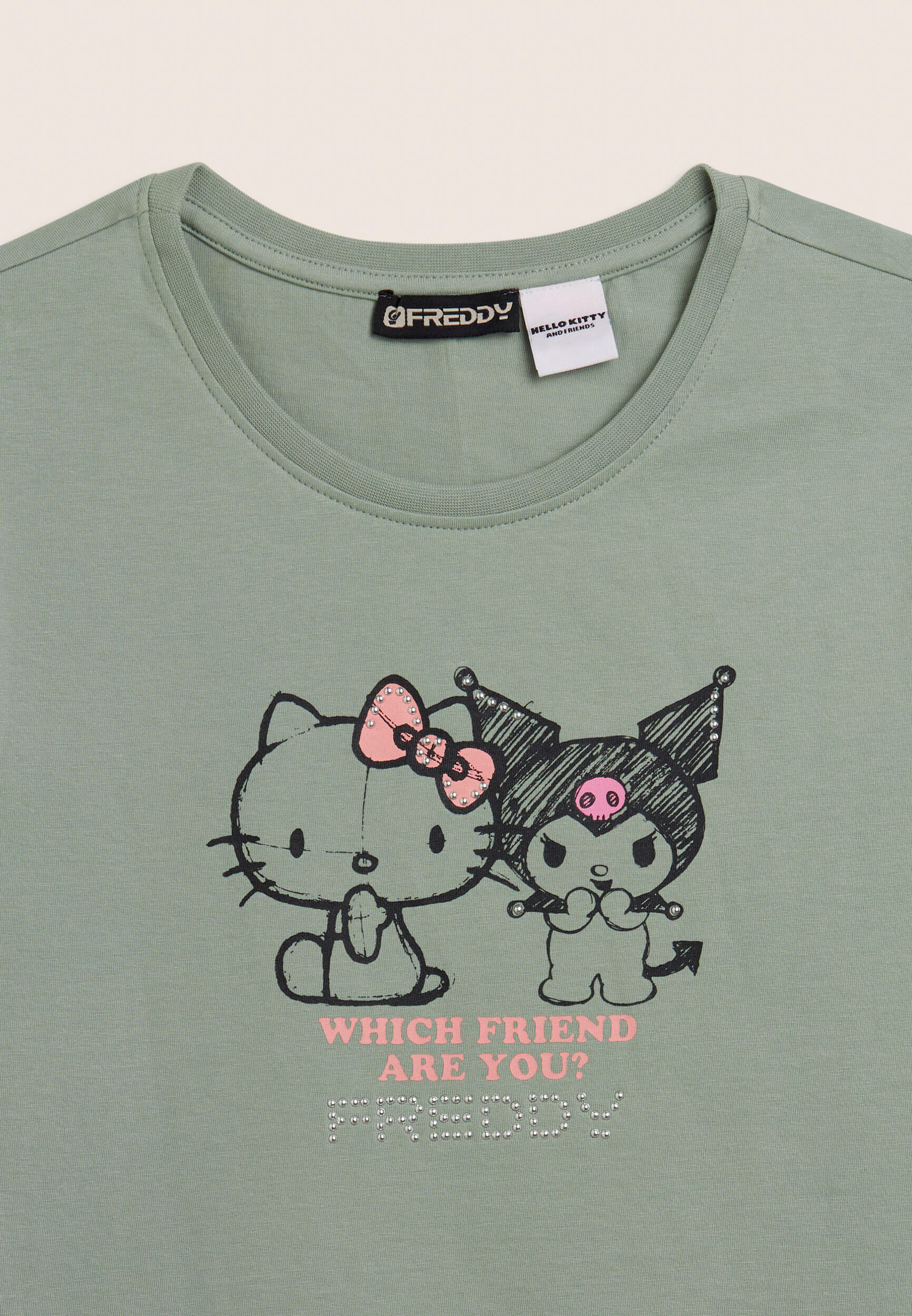 T-shirt Hello Kitty & Kuromi con stampa frontale 3/3