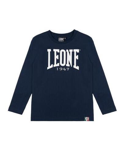 Leone 1947 Basic Langarm-T-Shirt z dużym logo dla Kinder