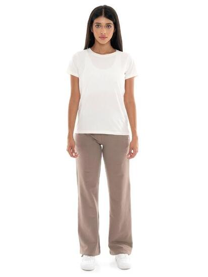 T-shirt donna a manica corta con placchetta Leone 1947 Never Without