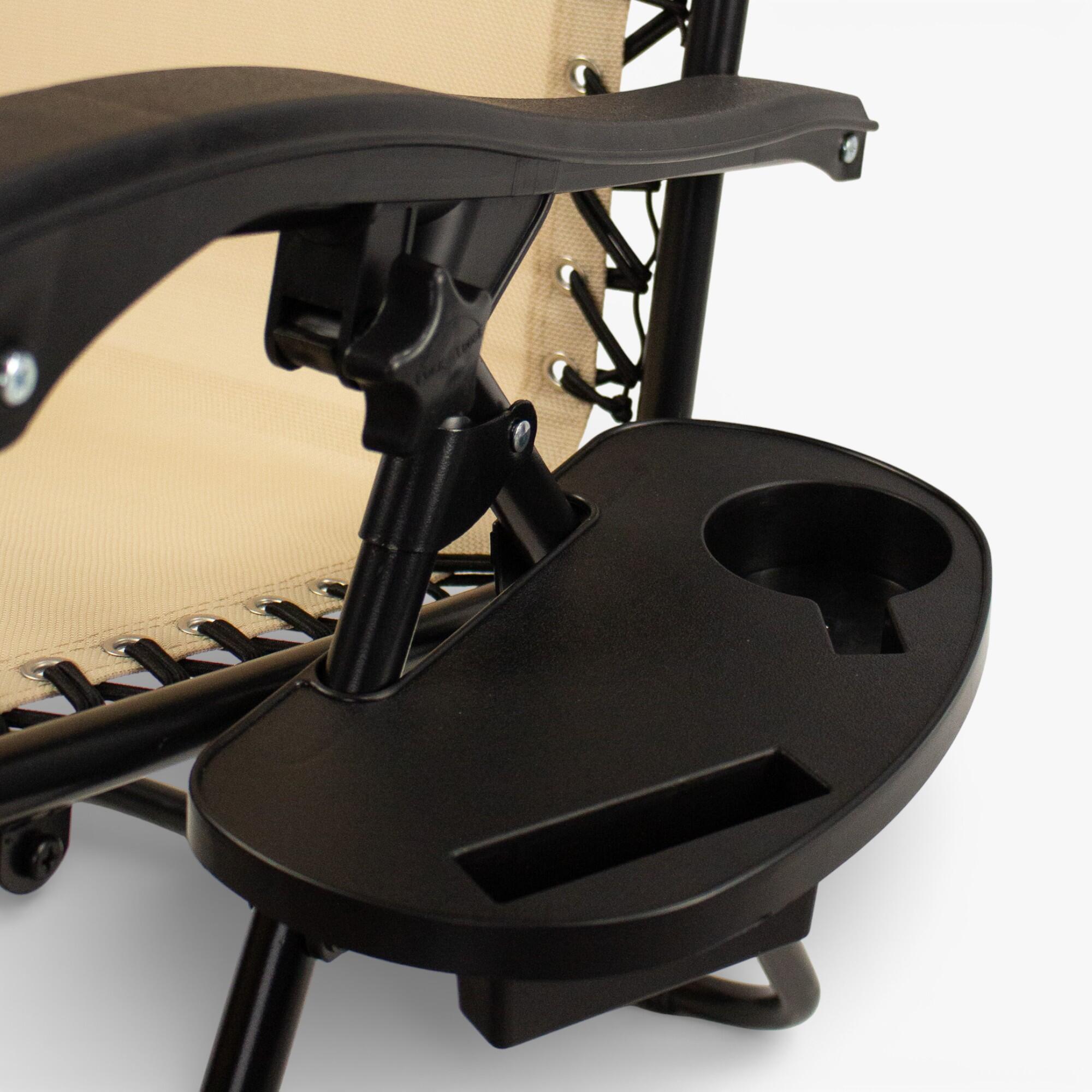 Tumbona Reclinable Gravedad Cero, Pack 2 Sillas Plegables con Bandeja y Reposaca 5/7