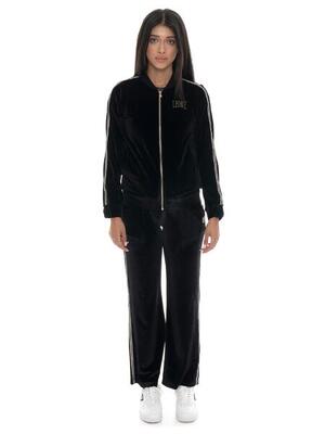 Leone 1947 dames palazzo broek met gouden studs en ritssluiting van chenille