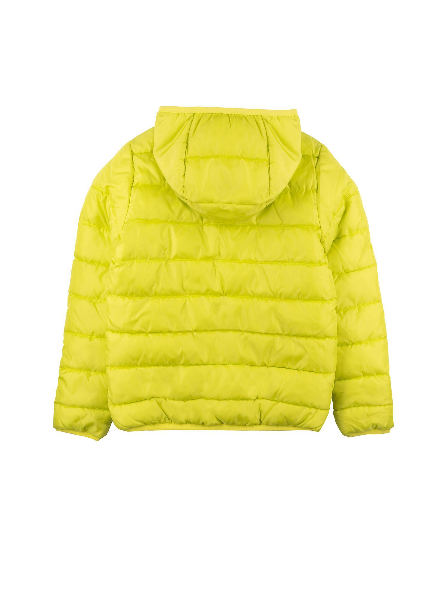 Kurtka puchowa dziecięca Leone 1947 Apparel Neon z kapturem i zamkiem z nylonu