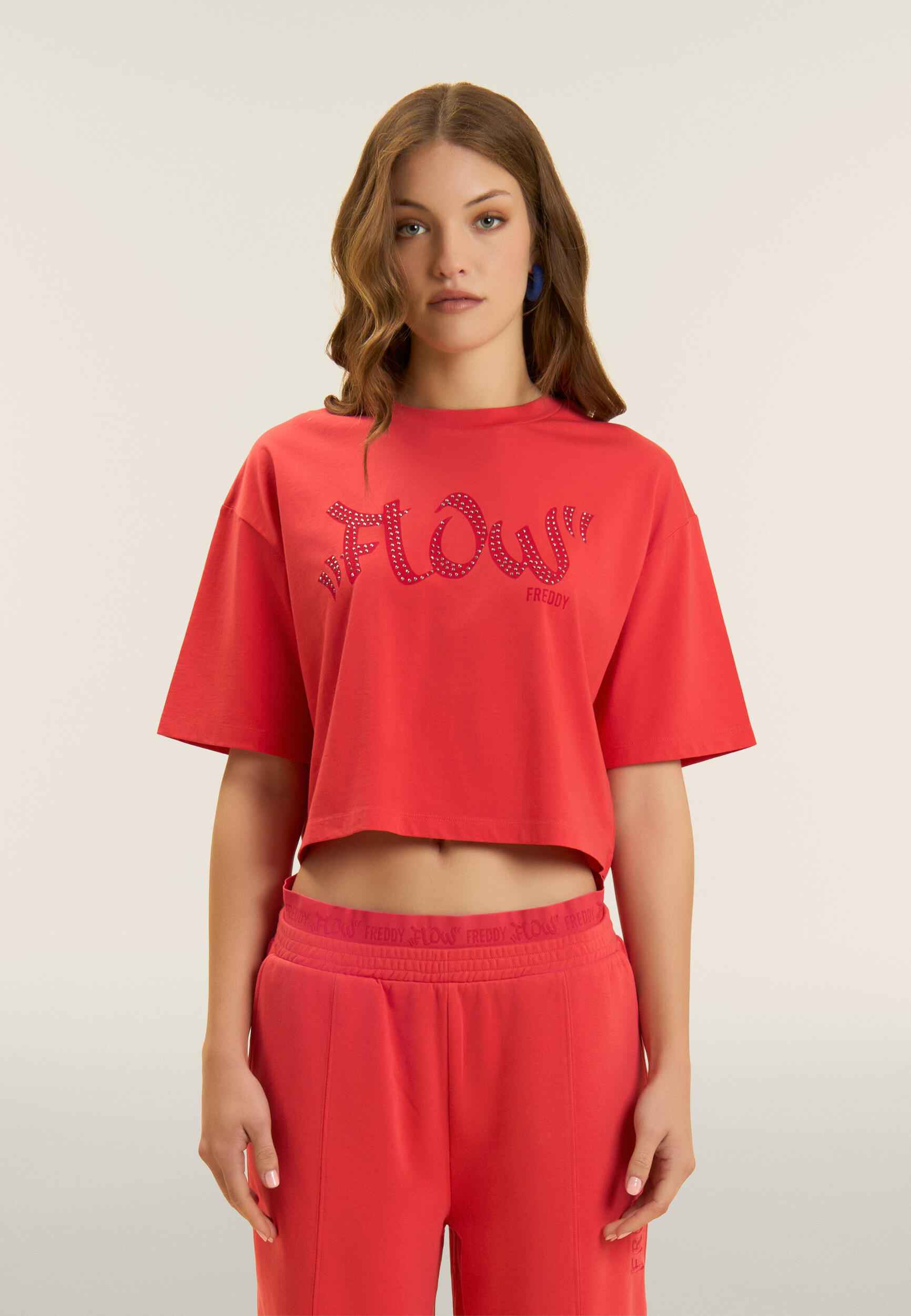 T-shirt court avec graphique « FLOW » et clous 2/4