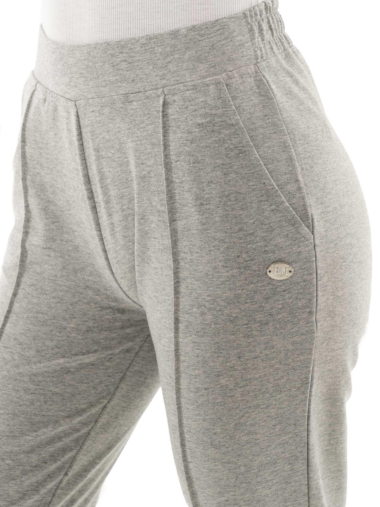 Pantaloni da donna in cotone non Felpeto con piega Leone Basic 3/7