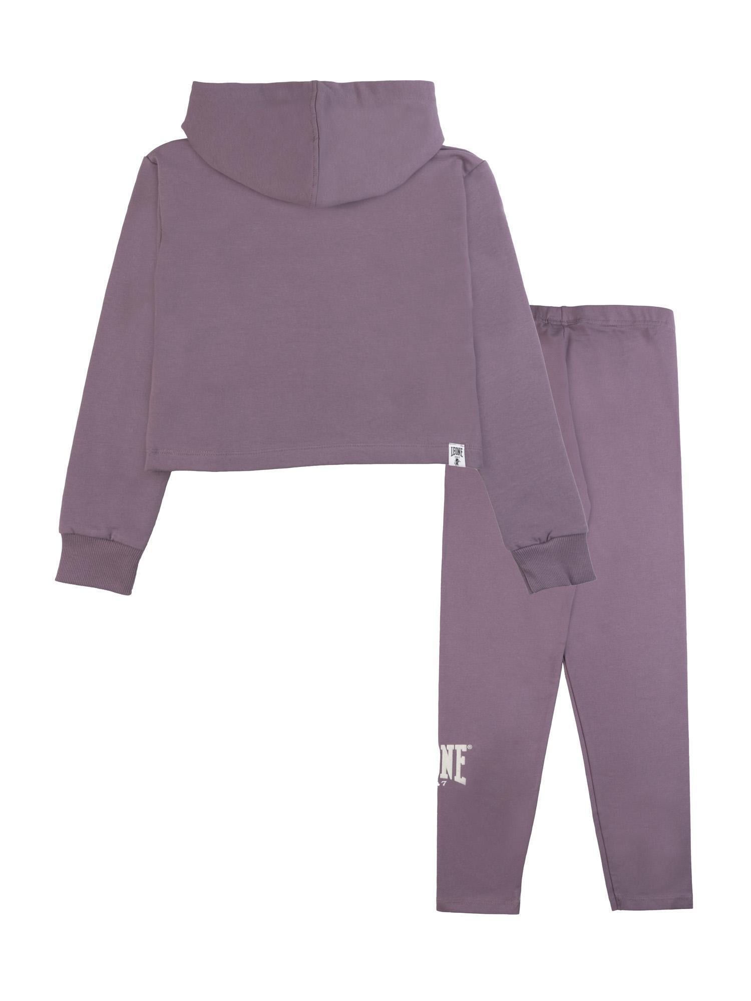 Komplet zimowy dla dziewcząt Leone 1947 Lavender, bluzy z kapturem i legginsy