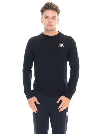 T-shirt en coton stretch à manches longues avec grand logo « Basic » pour hommes