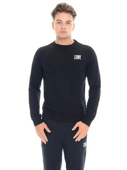 T-shirt en coton stretch à manches longues avec grand logo « Basic » pour hommes