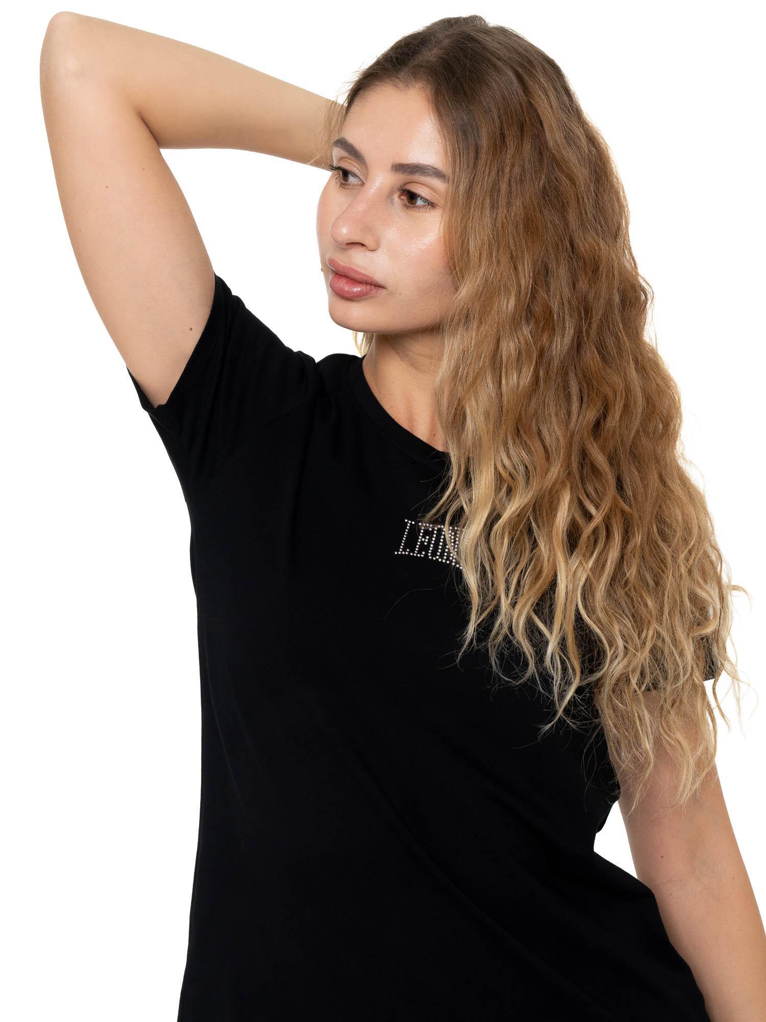 Leone 1947 Never Without dames T-shirt met korte mouwen en strass-logo 5/7