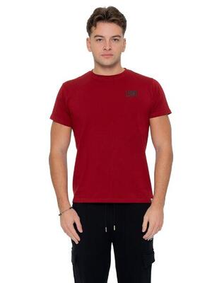 T-shirt da uomo in cotone elasticizzato a manica corta con logo piccolo "Basic