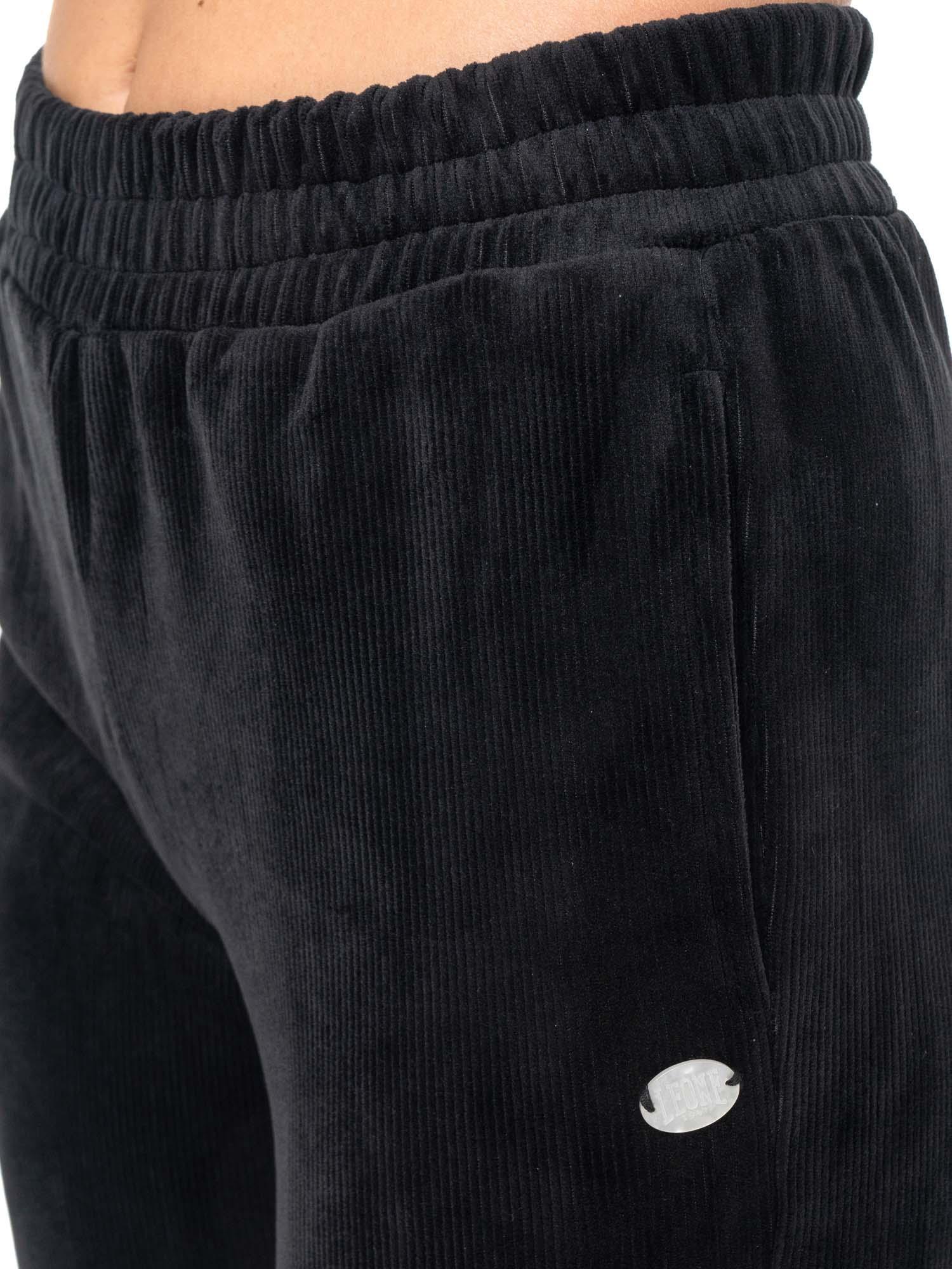 Pantalone invernale donna a palazzo in velluto millerighe Leone 1947 Glam Winter 3/7
