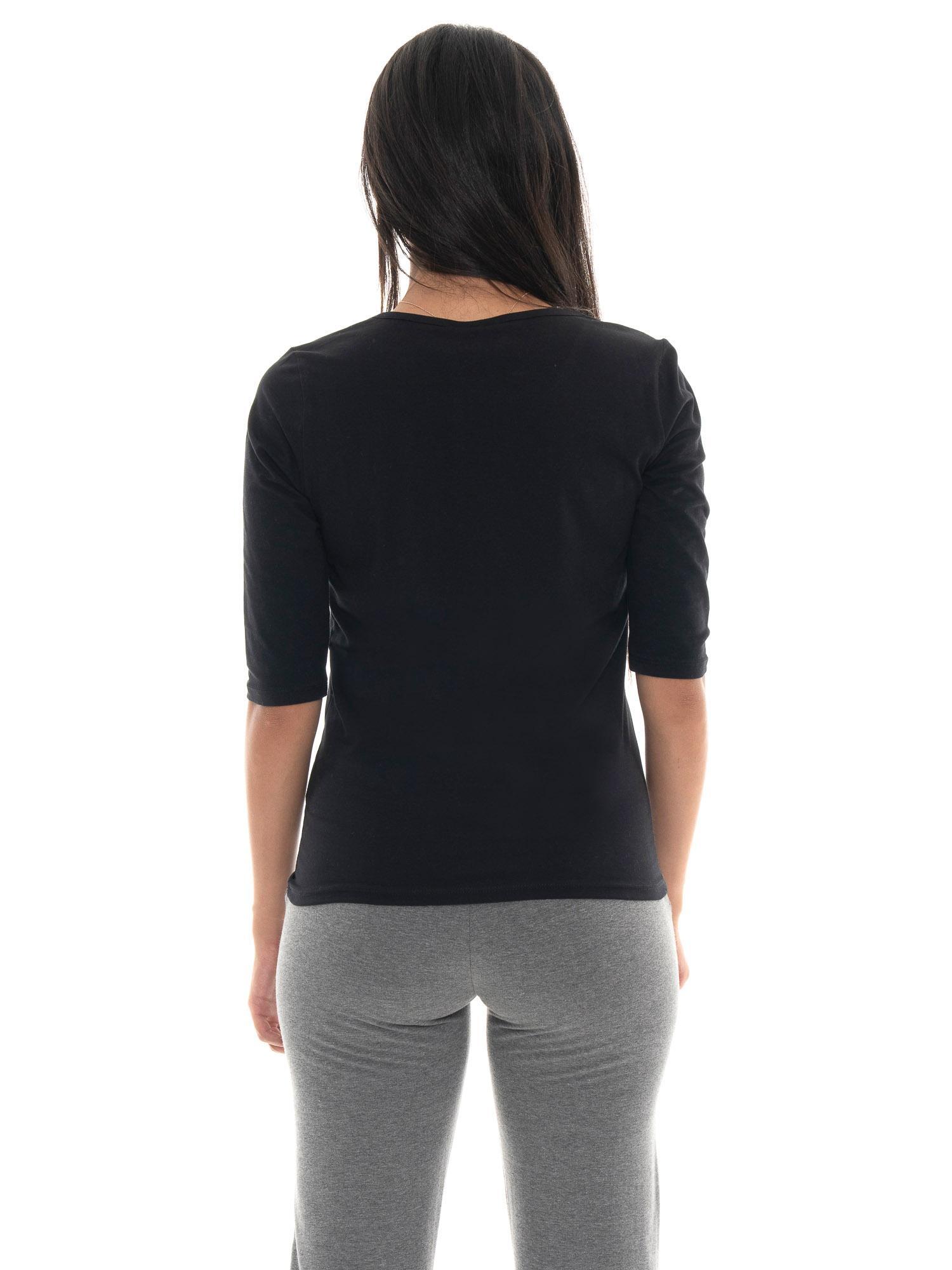 Leone 1947 Braid dames 3/4 mouw stretch katoenen T-shirt 4/7